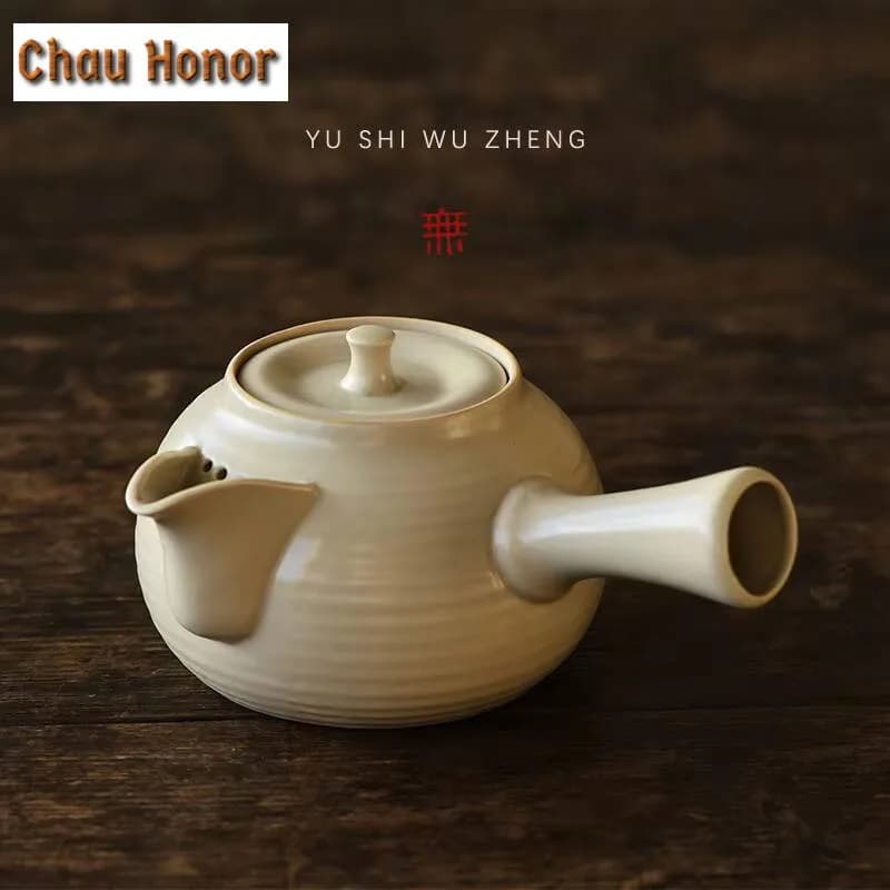 500ml Retro Soda Glaze hand-made teapot heat-resistant rough water charcoal electric cooker ceramic side handle kettle for cooking