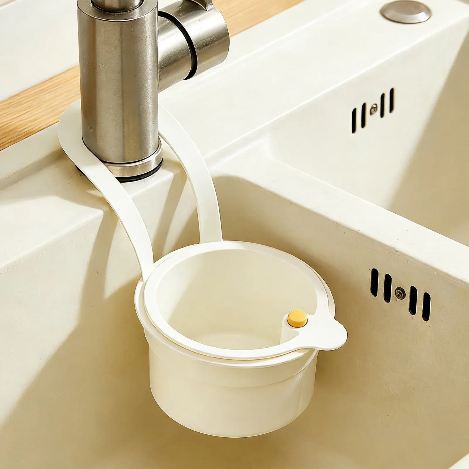 Cestello Scolapiatti Sospeso per Lavello da Cucina, Raccogli Residui Alimentari, Drenaggio Rapido, Riutilizzabile, Separatore di Rifiuti, Filtro di Scarico