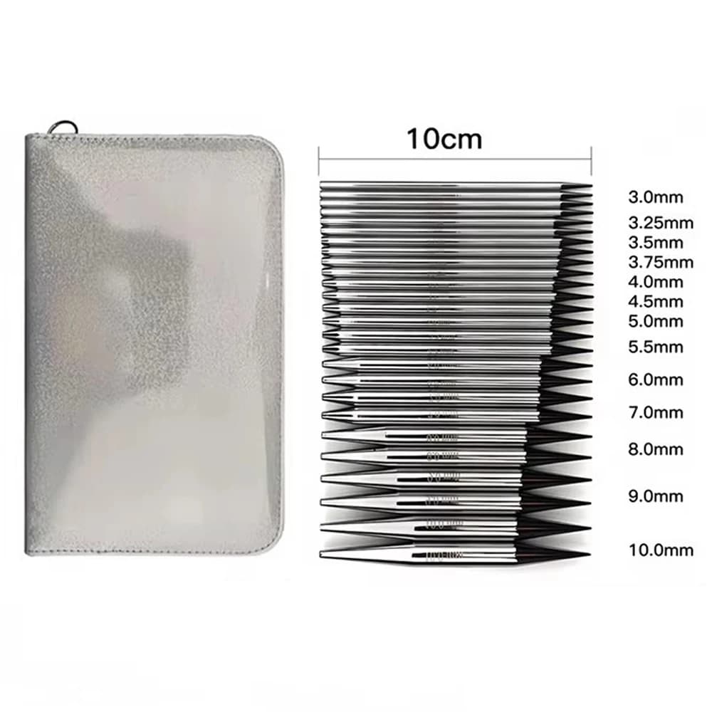13 paia di ferri da maglia circolari intercambiabili Set di filati rotondi per maglieria all'uncinetto, sciarpe fai da te, guanti, dimensioni da 3,0 mm a 10,0 mm