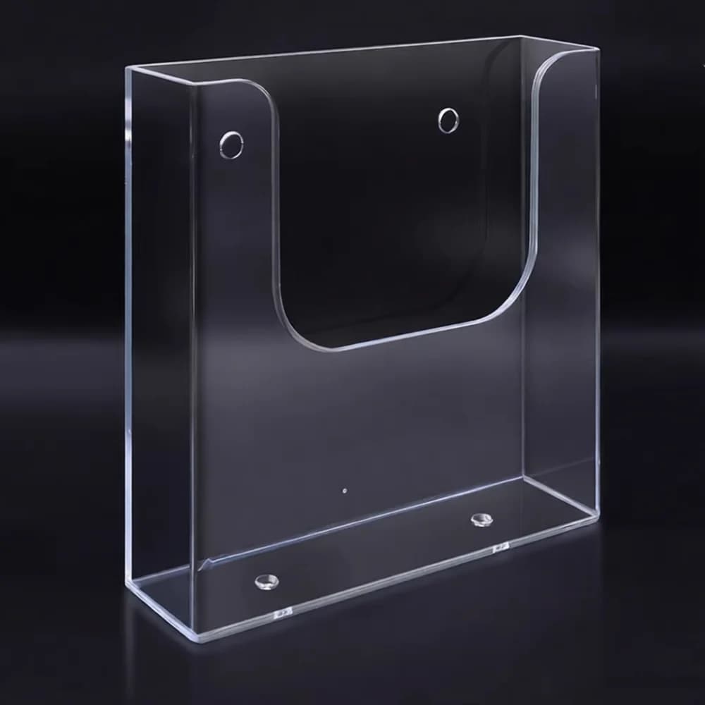 Durable Wall Mounted Acrylic File Holder Clear Document Organizer Display Shelf For Commercial Business Use Office