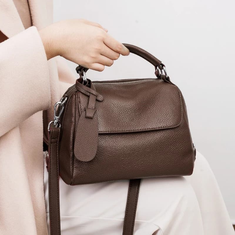Borsa tote da donna in vera pelle a grana superiore - Borsa a tracolla a tracolla, morbida borsa alla moda casual con cinghie convertibili