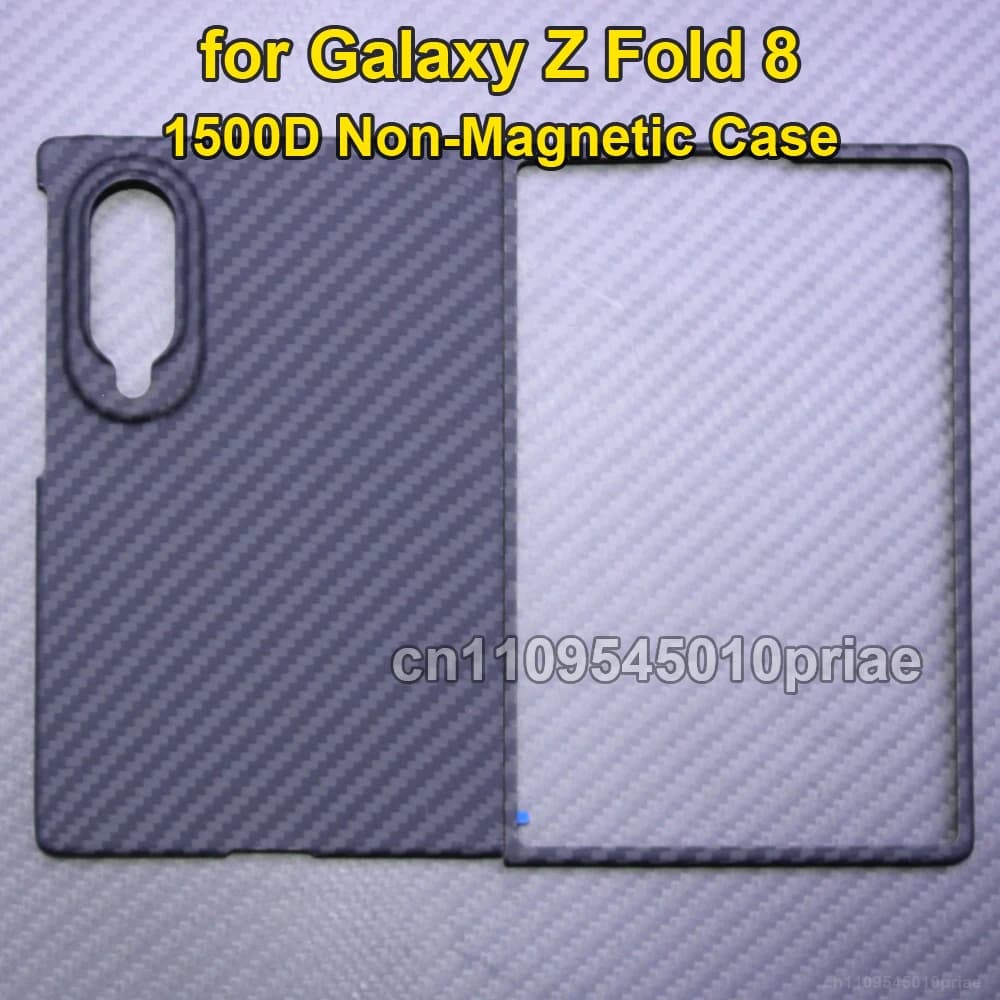 Carbon Fiber Kevlar Aramid Fiber Case for Samsung Galaxy Z Fold 8 Wide Fabric Thin Hard Lightweight Cover Black Slim Light Case