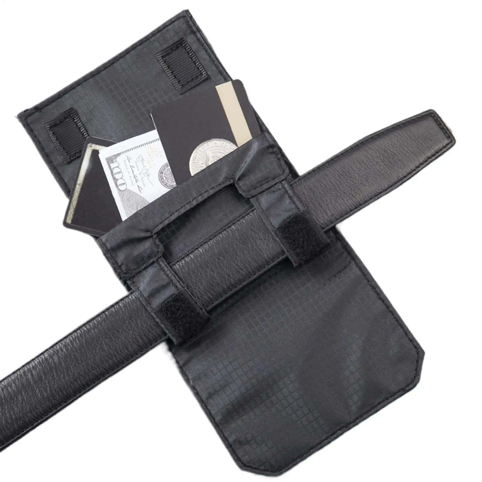 Belt Wallet Slim Portable Invisible Nylon Purse Money Pouch for ID Passport Phone Key Credit Card Travel Outdoor Running