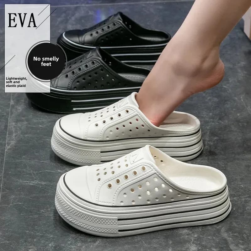 Sandali con fondo spesso da donna Scarpe da spiaggia antiscivolo per esterni casual alla moda Pantofole da casa leggere e traspiranti facili da indossare