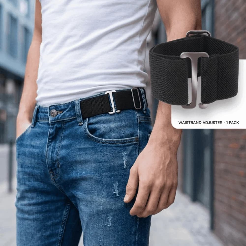 Metal Invisible Elastic Waist Belt Waist Buckle Adjustable No Hole Pants Strap Elastic Comfortable Jeans Waist Adjuster Strap