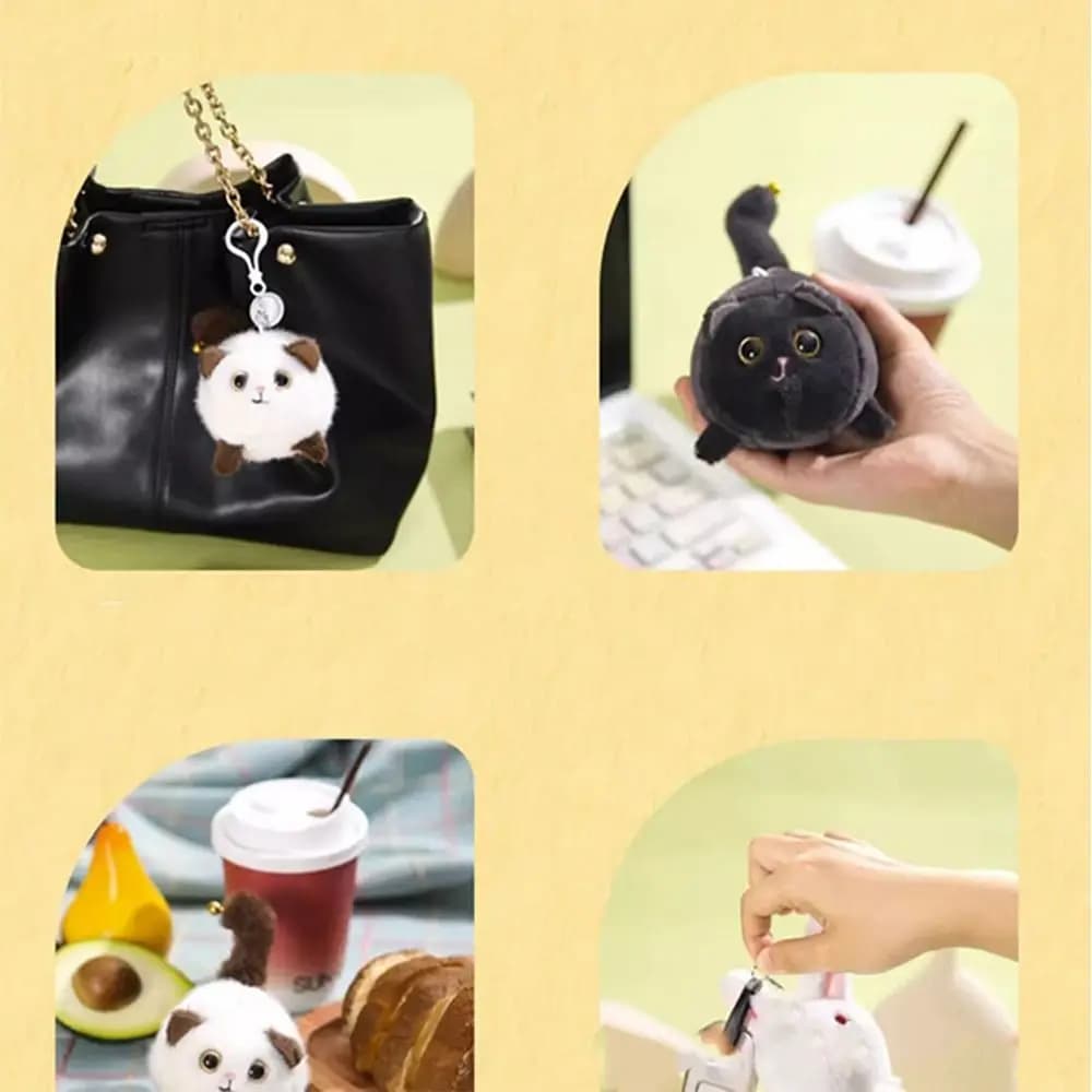 Gifts Plushies Wind-up Cat Simulation Kitten Keychain Decompression Backpack Pendant Shakes Tail Bag Decoration