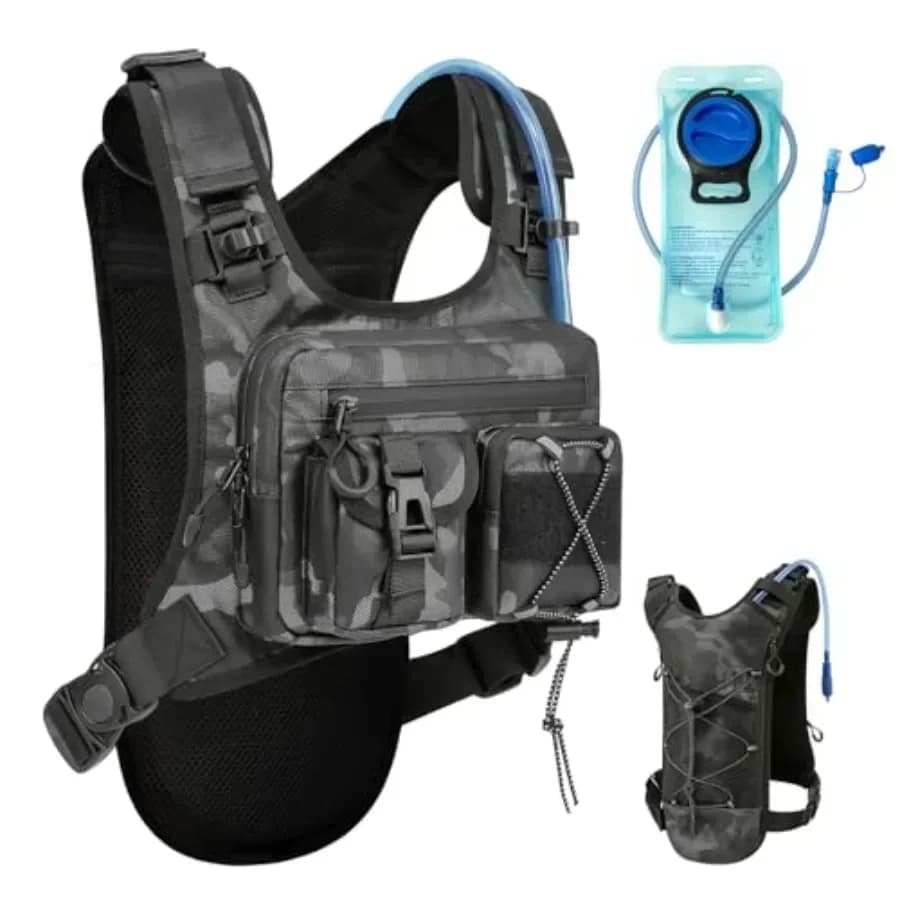 Zaino Idratazione per Corsa con Brevetto USA, Gilet Leggero con Sacca d'Acqua da 2.0L, Daypack per Escursionismo, Corsa e Ciclismo