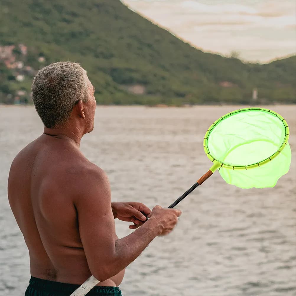 Rete da Pesca Resistente con Testa Rimovibile per Catturare Pesci e Gamberetti in Modo Sicuro in Acquario o Laghetto, Design a Maglia Profonda per Uso Esterno