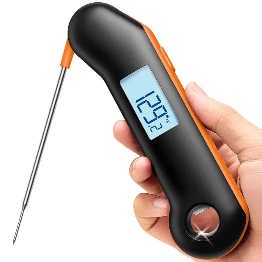 Termometro Professionale per Carne, Lettura Istantanea in 0,5 Secondi, Precisione Certificata NIST 0,5F, Impermeabile IP67, Retroilluminazione Ambidestra, A