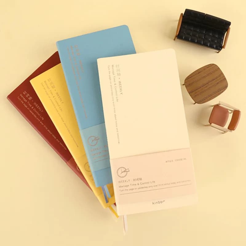 Agenda Settimanale Kinbor, Quaderno Non Datato, Pianificatore Giornaliero e Mensile, Diario Portatile, Blocco Note per Appunti, Articoli di Cancelleria