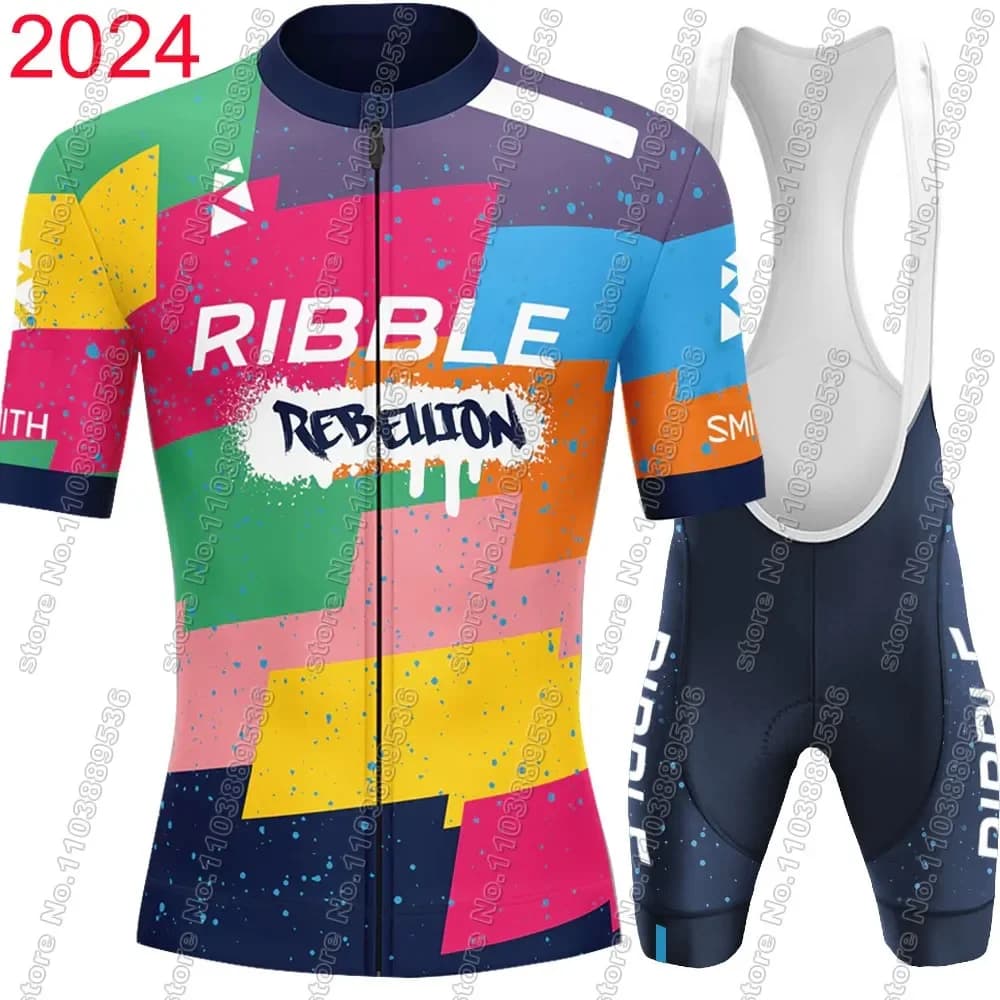 Cycling jersey Ribble Rebellion 2025 Team Set Summer Spain Men's Clothing Road Bike Shirts Suit Shorts with Bicycle Suit Clothing MTB Ropa