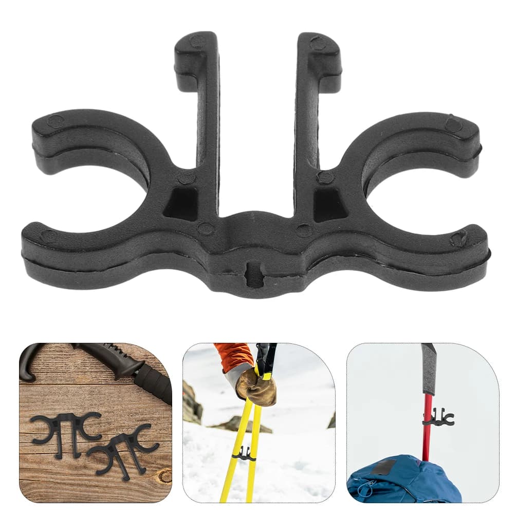 4 pieces clip for mountaineering rod buckle shaped 8 accessories for hiking plastic link clip for 18 mm trekking poles