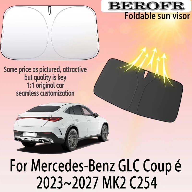For Mercedes-Benz GLC coupe 2023~2027 MK2 Front Windshield Sunshade Privacy curtain Car Heat Sun Visor High quality Accessories