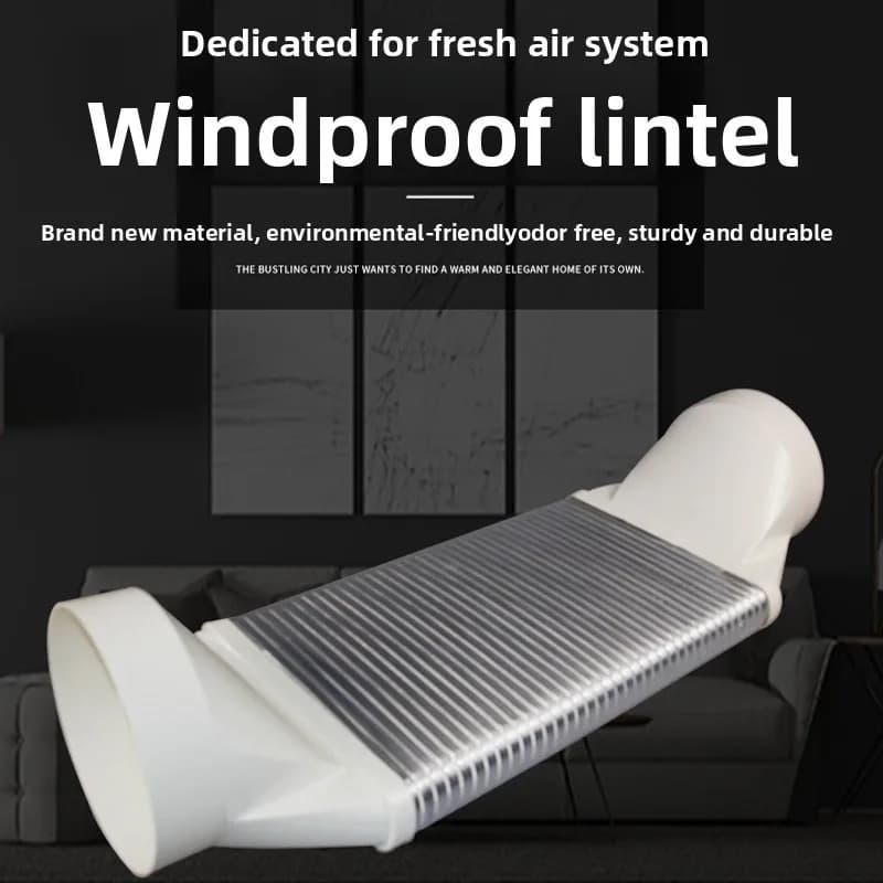 Fresh Air Flat Pipe Lintel Range Hood, Smoke Pipe, Flue Exhaust Hose, Exhaust Pipe, Pipe Embedded Purifier, Ventilation Fan