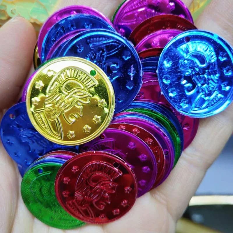 300pcs/lot 22mm Coin Sequin Pendant PVC Paillettes Sewing Crafts Accessory General Head Portraits Belly Dance Scarf Gold Coins
