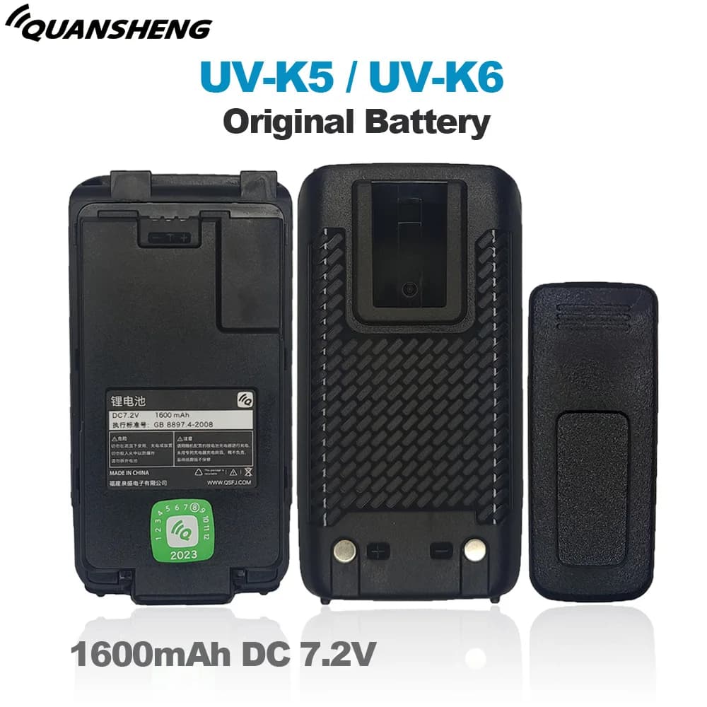 Walkie Talkie UV-K5 batteria originale Quansheng UV-K58 UV-K6 radio bidirezionale batterie Extra agli ioni di litio BPK5 1600mAh 7.2V ricaricabili