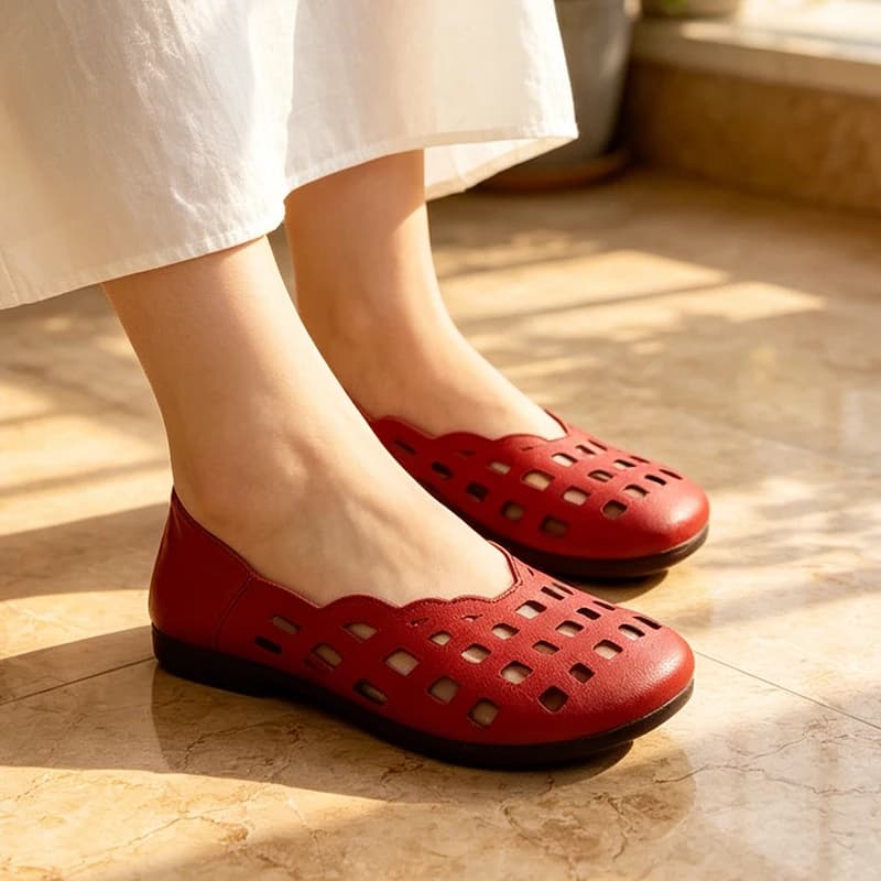 Women Flats Loafers Shoes Hollow Sandals Sport Senaker Trend Soft Leather Shoes Walking Running Comfort Zapatos Lady
