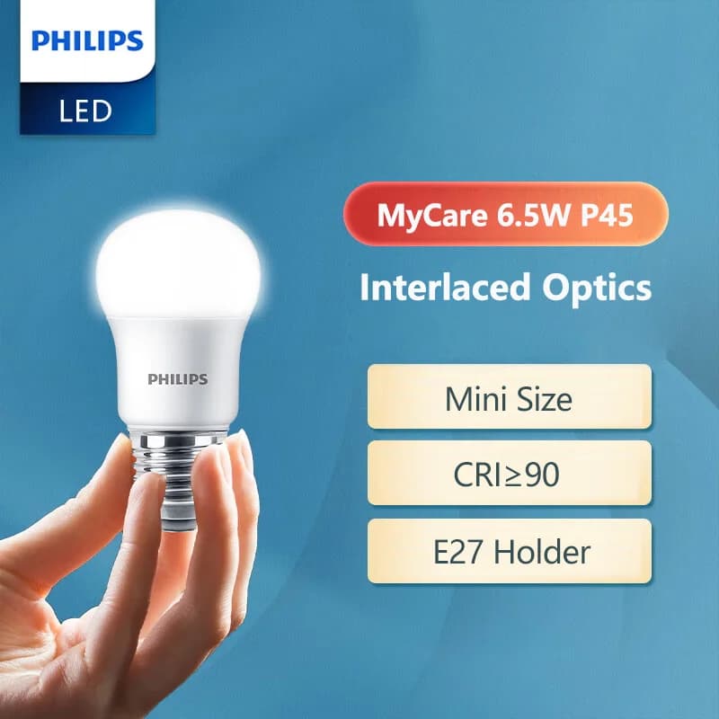 Philips LED E27 MyCare Mini Ball bulb 6,5 W = 45 W) P45 Light 3000 K 6500 k White 220 V-240 V LED Home Lamp Small Original Comfort