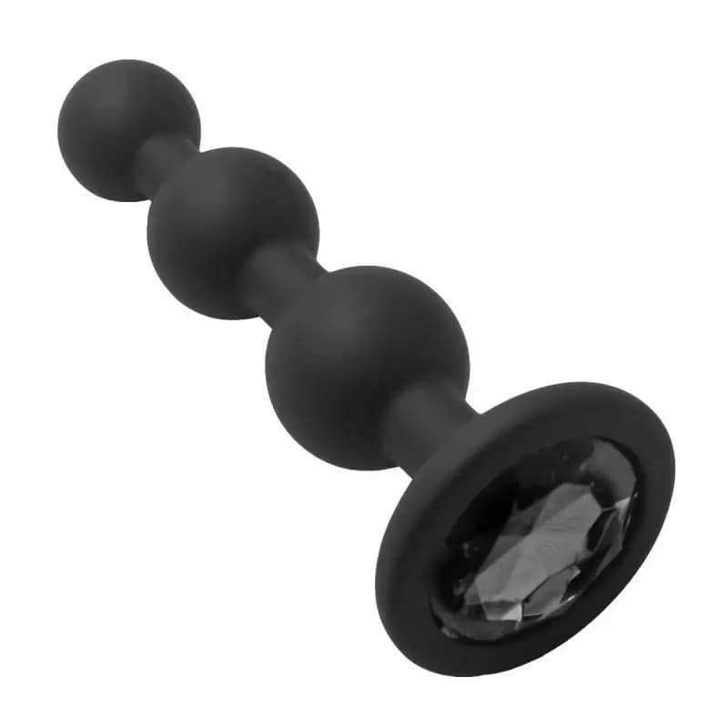 3 Ball Anal Beads Sex Anal Plug Black Silicone Crystal Base Sex Toys Analplug Anal Trainer Butt Plug For Woman Men Anal Toy