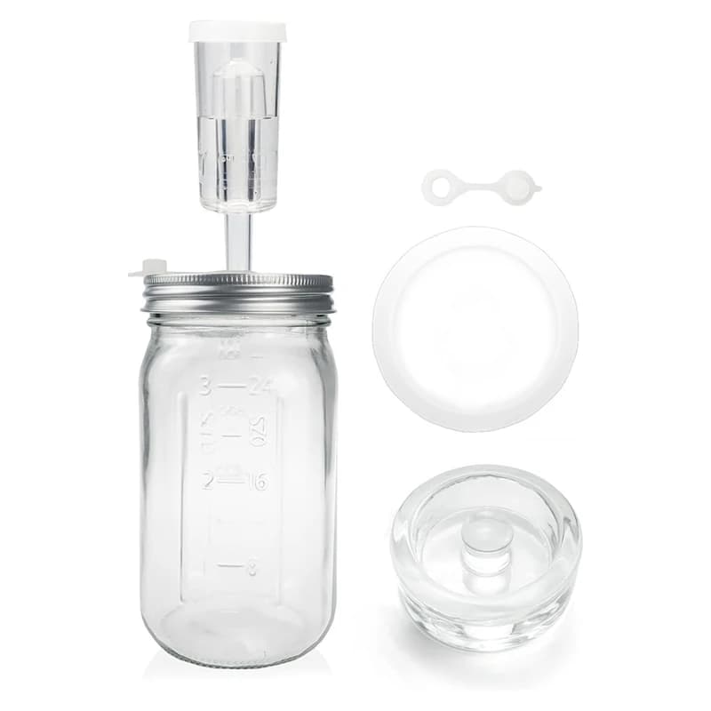 32 Oz jar fermentation kit, fermentation jar, fermentation lid, fermentation weights and airlocks-A09G