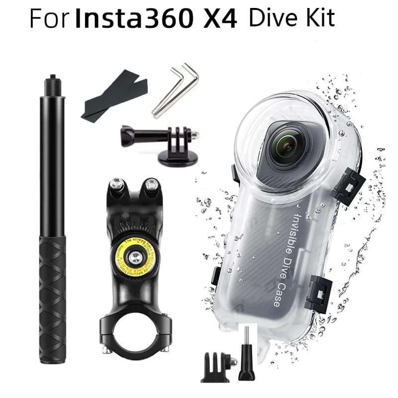 Custodia Subacquea Invisibile per Selfie Stick per Accessori Insta360 X4, Custodia Subacquea Originale da 114 cm per Selfie Stick Insta360