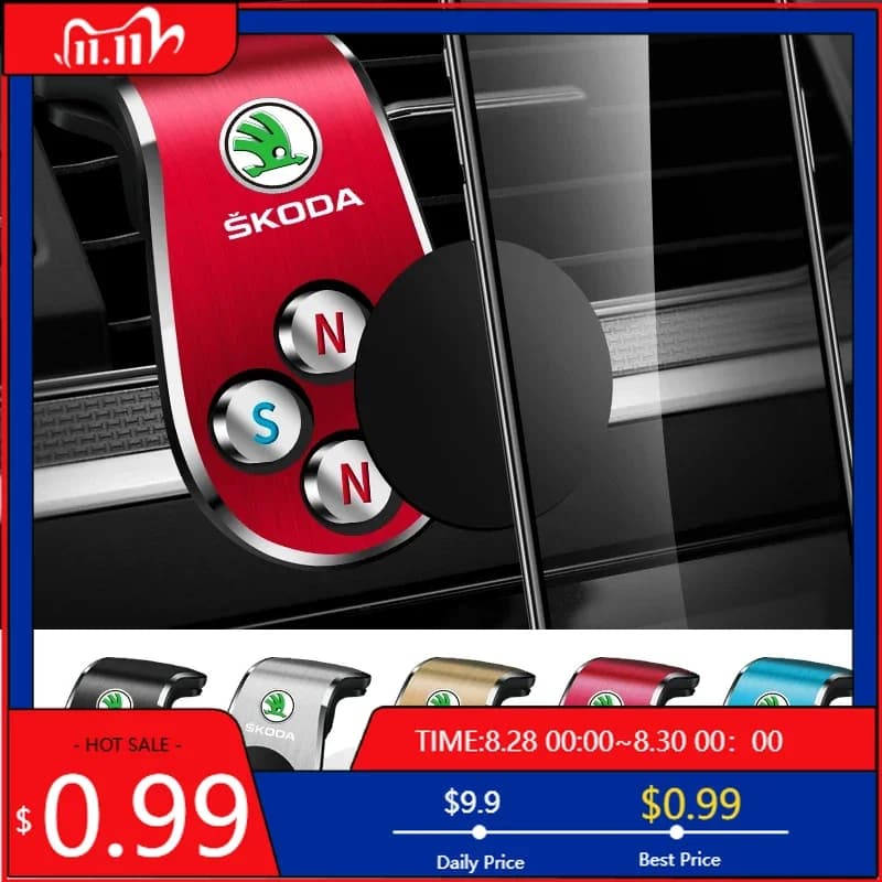 Supporto Magnetico per Telefono da Auto, Adesivo per Skoda Octavia Fabia 2 Octavia a 5 a 7 2 RS Superb Yeti Rapid Yeti
