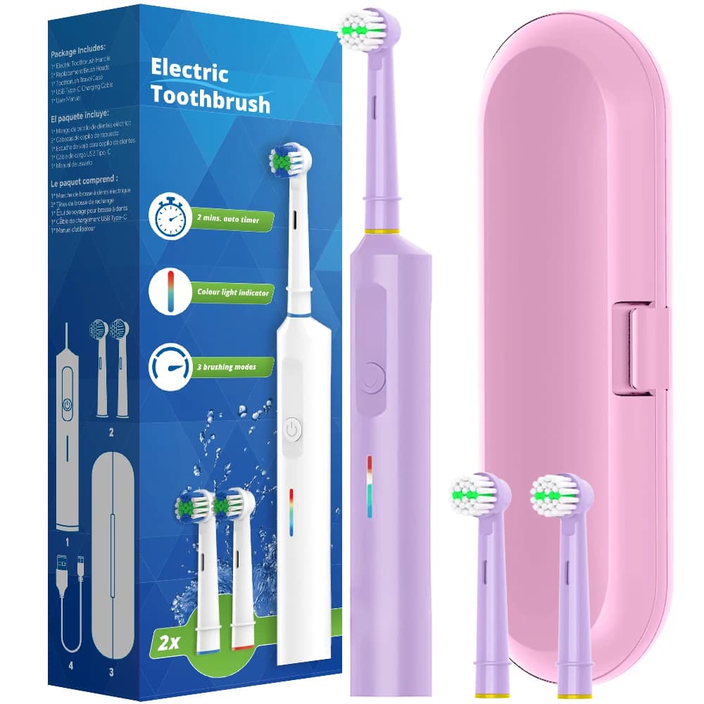 Intelligent rotating electric toothbrush, rechargeable rotating brushes compatible with Oral B Braun spare heads