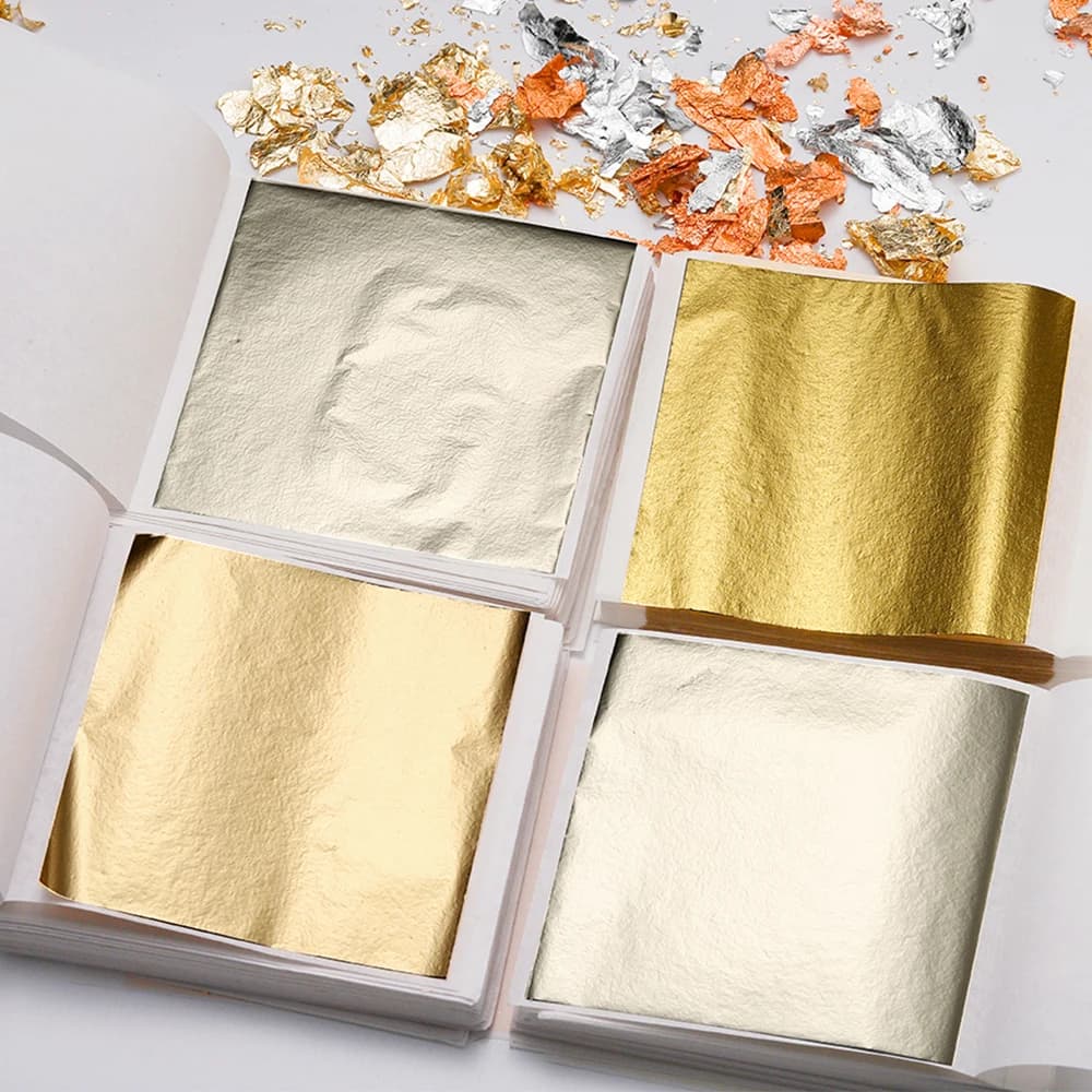 100-200 fogli Imitazione Lamina D'oro Foglia di Carta Doratura FAI DA TE Stampo In Resina Epossidica Creazione di Gioielli Riempimento Decorare Resina Artigianato Strumento 2049
