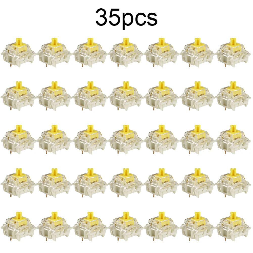 35PCS 3 Pin Mechanical Keyboard Switches Linear Type Prelubricated for GPRO Suitable for Hot Swappable Mechanical Keyboard PCBs