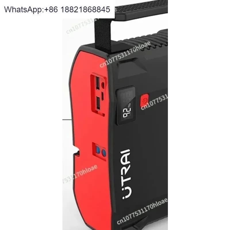Avviatore di emergenza Utrai con pompa d'aria Strumenti di emergenza per veicoli Jumpstart con gonfiatore di pneumatici a luce LED, 2000A