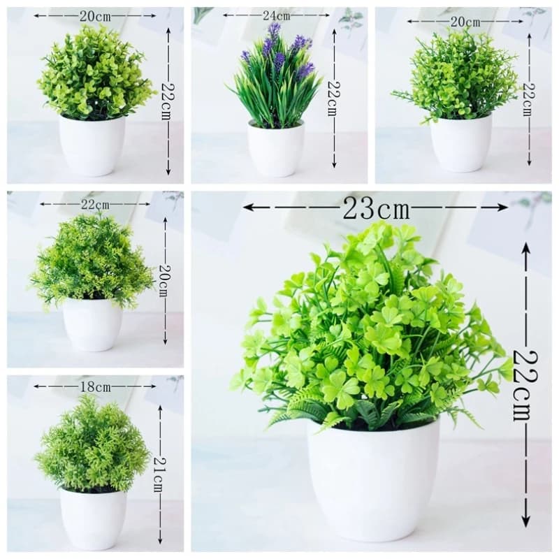 1pc Green Artificial Plants Plastic Bonsai Craft Home Garden Decoration Office Desk Lavender Simulated Bonsai Decoration