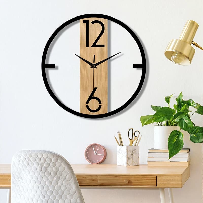 Creative circular clock without frame for home and office decoration, quiet living room, cafeteria, bedroom decoration