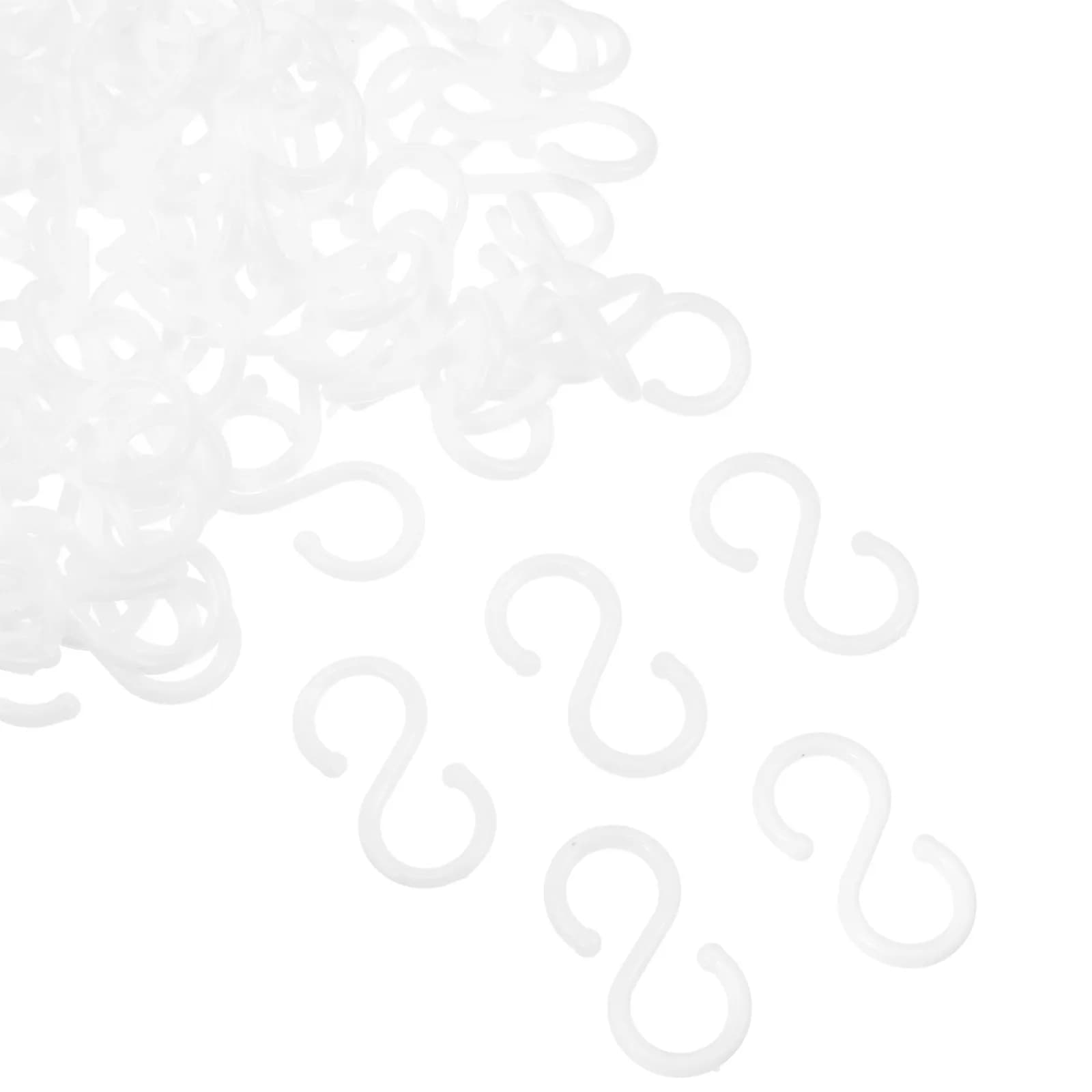 100Pcs S Hook Plastic Hooks Kitchen Bathroom Towel Clothes Hanger Storage Rack Heavy Duty Over Door Clutter Organizer