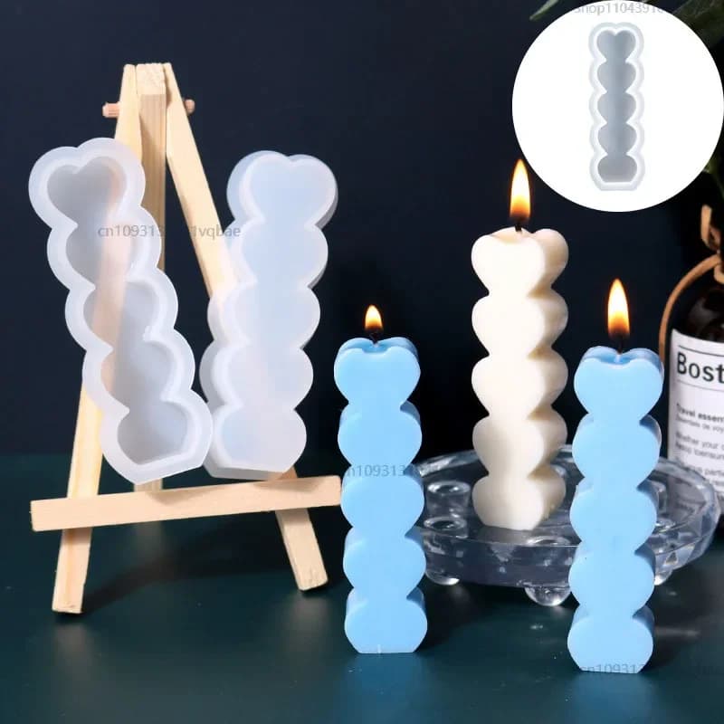 Stampo in silicone per gesso per aromaterapia fai-da-te Decorazioni per la casa Ornamento Candela fatta a mano Creazione di stampi in resina Stampo per candele a forma di cuore d'amore Velas