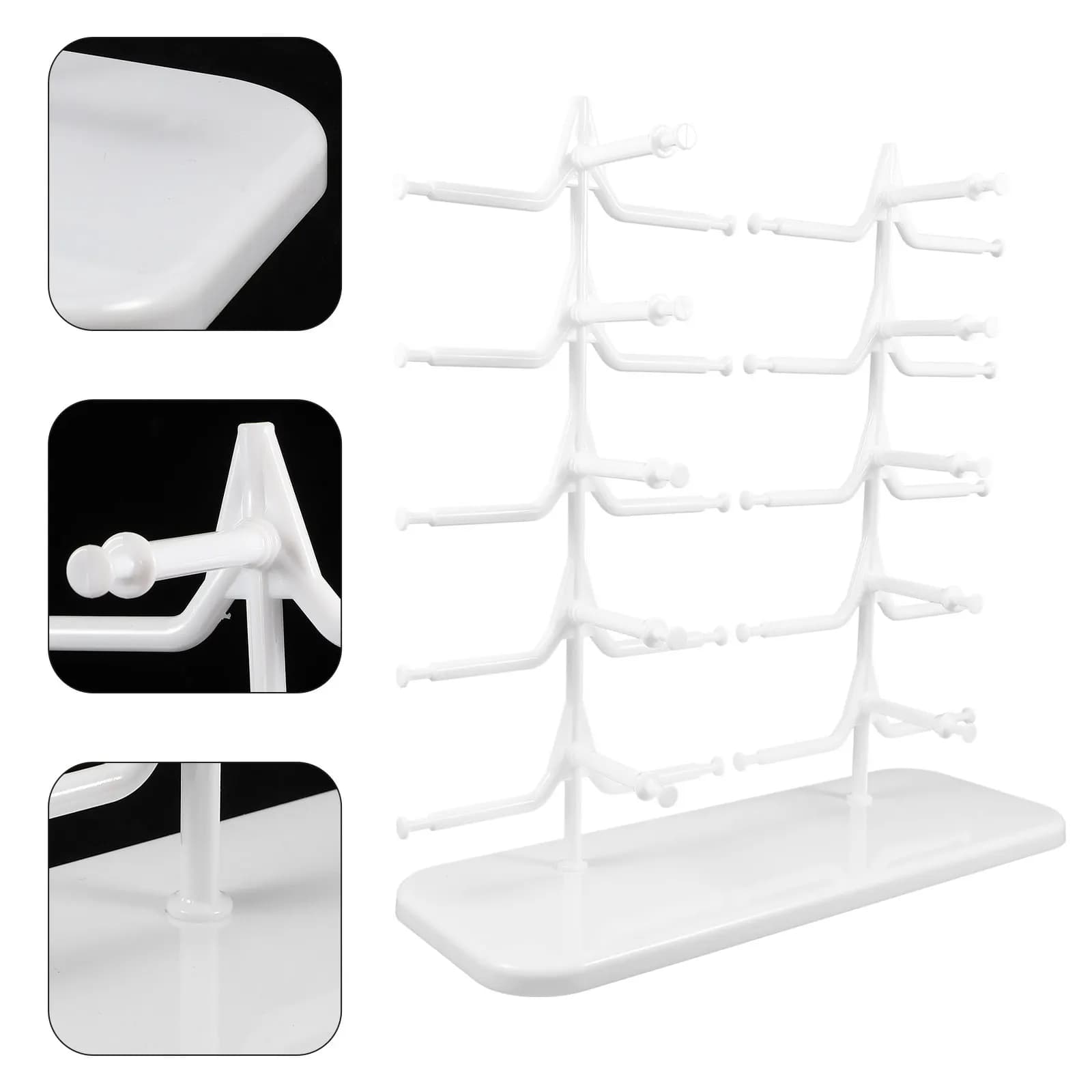 Premium ABS Glasses Display Rack Sunglasses Holder Stand for Eyeglasses Ski Goggles Organizing Space Saving Desktop Display Rack