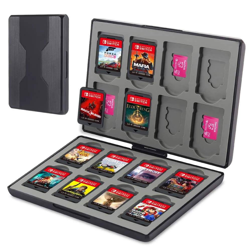 Per accessori Nintend Switch Custodia per carte da gioco portatile 16 in 1 Scatola di immagazzinaggio con copertura rigida antiurto per Nintendo Switch NS