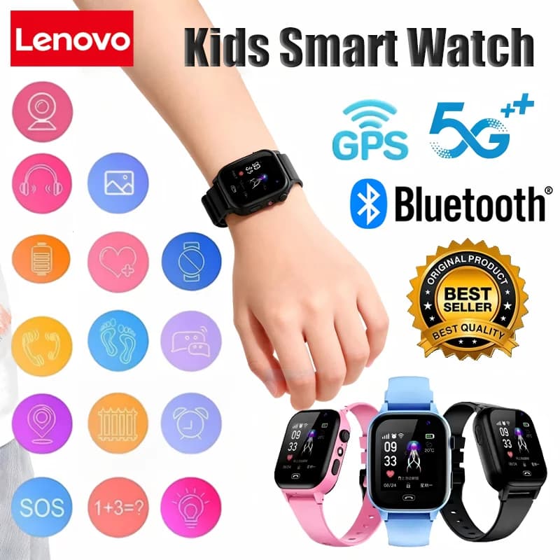 Lenovo Kids Smartwatch 4g Wifi Sos Posizione GPS Videochiamata Scheda analogica Orologio impermeabile Fotocamera Ragazzi Ragazze Aggiornamento Nuovo orologio