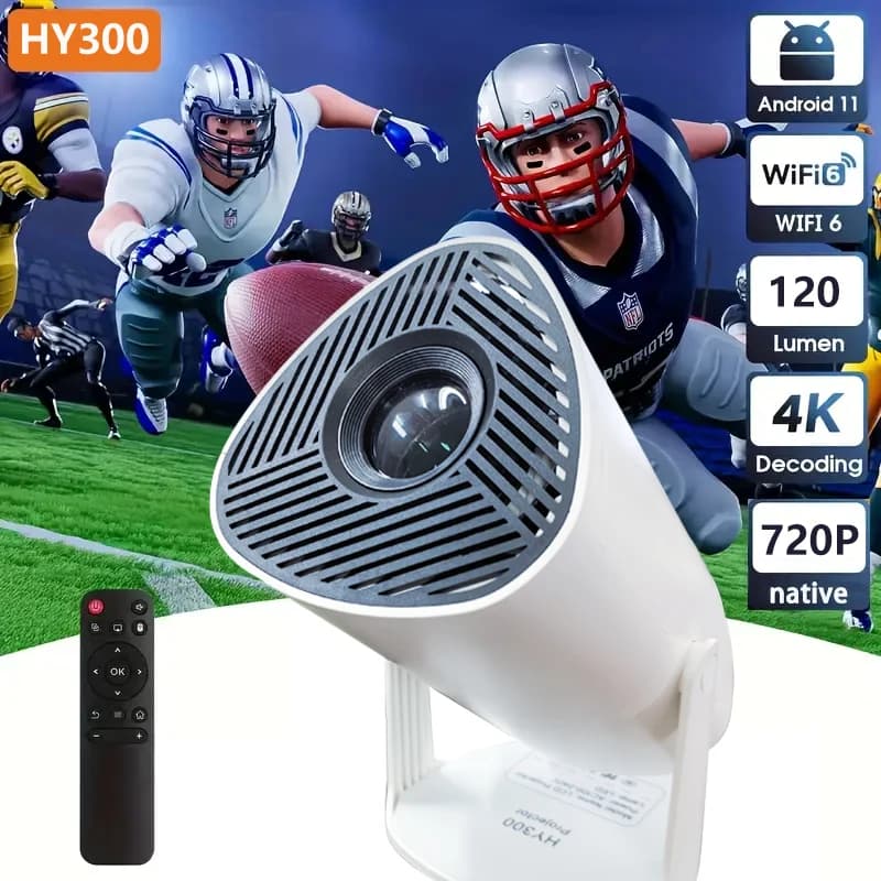 Proiettore portatile HY300, mini proiettore per home theater, compatibile con home theater, decorazioni natalizie, articoli per feste luminose