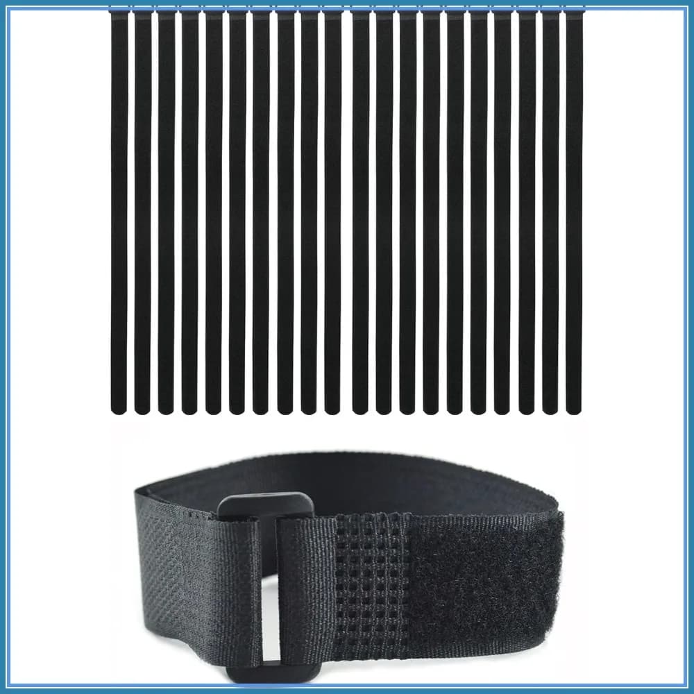Confezione da 20 fascette riutilizzabili, cinghie regolabili con gancio e anello da 12 x 1 pollice, organizer multiuso in nylon per la gestione dei cavi