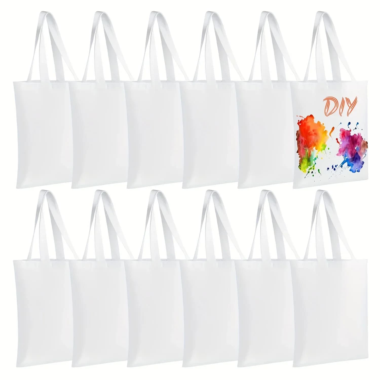 Set di 6 Borse Tote Vuote per Sublimazione, Riutilizzabili per Progetti Fai-da-Te con Vinile e Pressa