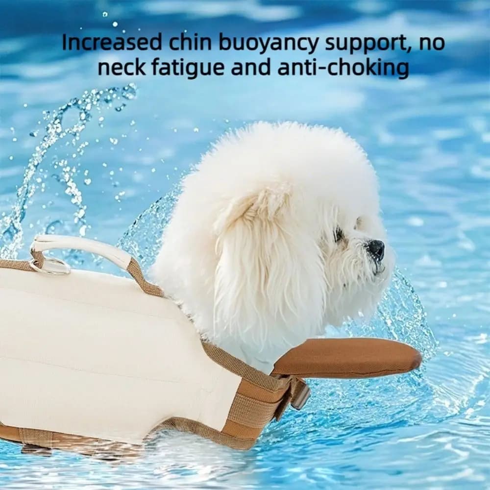 High Flotation Dog Life Jacket Waterproof Material Adjustable Straps Dog Safety Vest Breathable Fabric Chin Rest Design