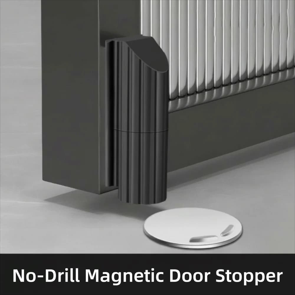 Ultra-Thin Design Magnetic Door Stopper Nail-Free Installation Stainless Steel Door Catch Magnet Strong Magnetic Hold