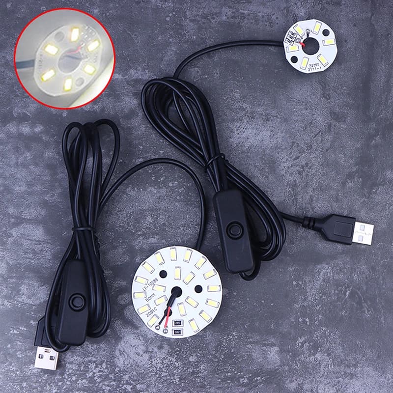 1Pc Spina USB DC5V Sorgente luminosa a LED SMD 5730/2835 Perline luminose a LED Anello Chip con cavo Swtich nero da 1,5 M 3/5/10W Luce bianca