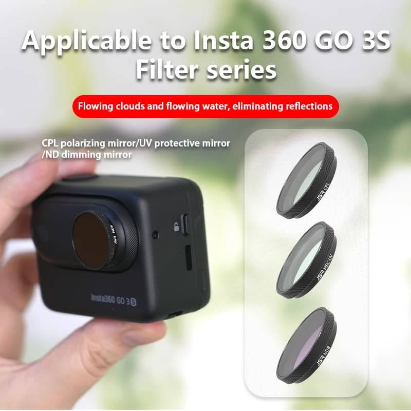Set di filtri per lenti per accessori per action camera con obiettivo UV Insta360 Go 3S ND CPL