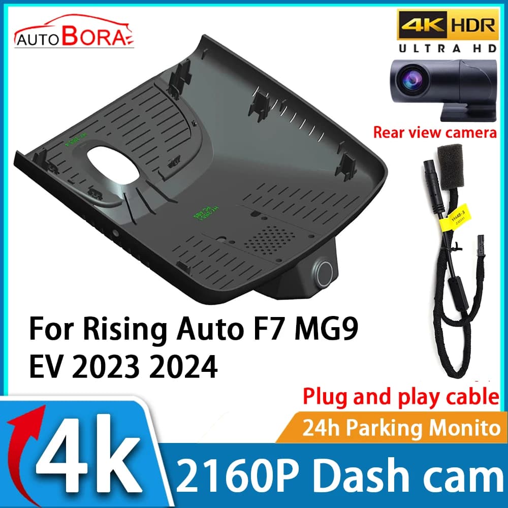 ZhuCamX Car Video Recorder Night Vision UHD 4K 2160P DVR Dash Cam for Rising Auto F7 MG9 EV 2023 2024