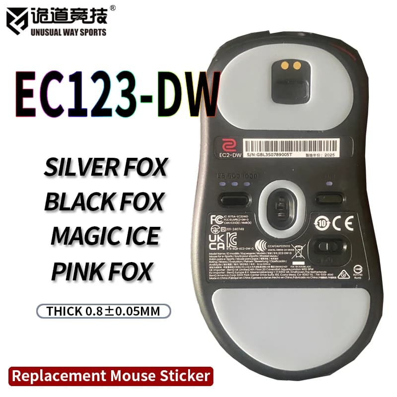 InsolitoWaySports Mouse Pattini Piedi ECDW EC1DW EC2DW EC3DW Superficie curvata PTFE Anti collasso Magico Ghiaccio Rosa Nero Argento Volpe