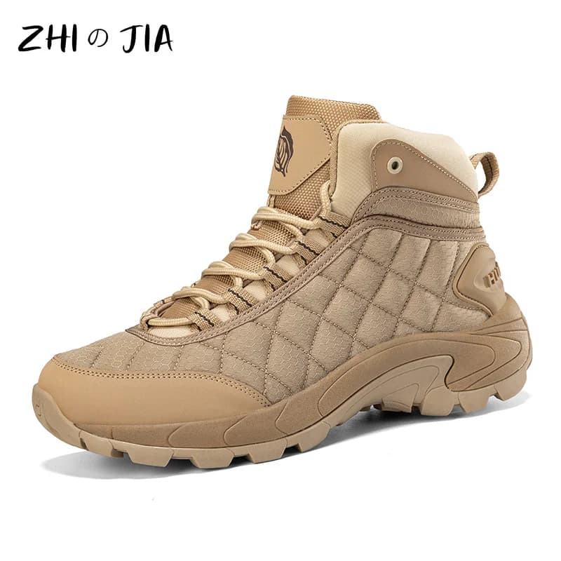 Men's Outdoor Training Boots Spring and Autumn Large High Top Leisure Boots Outdoor Tourism Mountaineering Hiking Sneakers 40-47