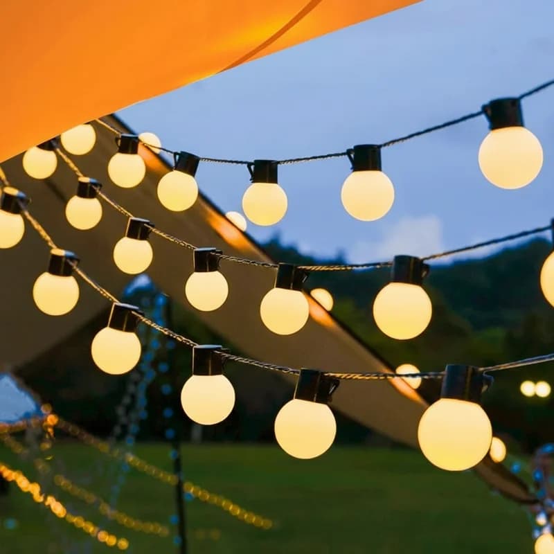 Luci LED G50 per Esterni, Ghirlanda Luminosa per Giardino, Patio e Decorazioni Natalizie
