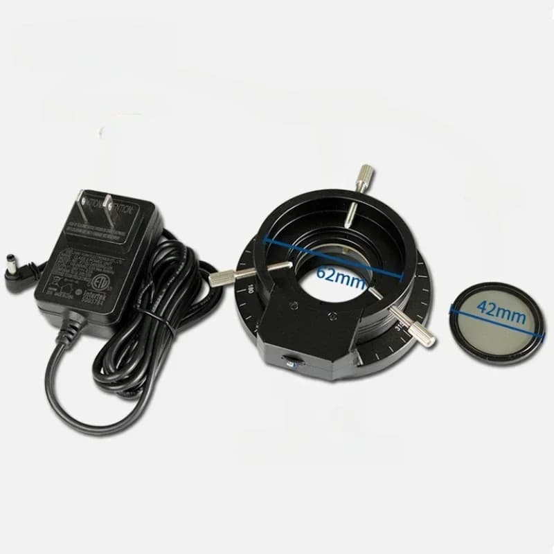 16 LED Microscope Ring Polarized Light Source with Polarizer Adapter for Industrial Camera Lenses Visual Illuminator Observation