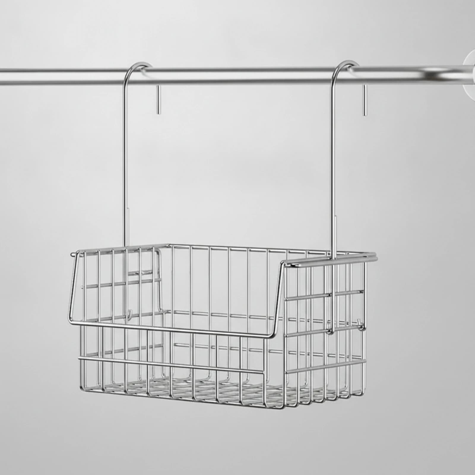 Hanging Basket with Towel Bar Wall-Mounted Hanging Basket with Towel Holder over-Rail Bathroom Holder Rustproof Long-Lasting